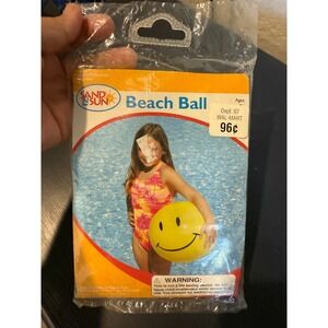 VTG Sand Sun Beach Ball New Smiley Face 20 Inch Pool Walmart‎ Vintage